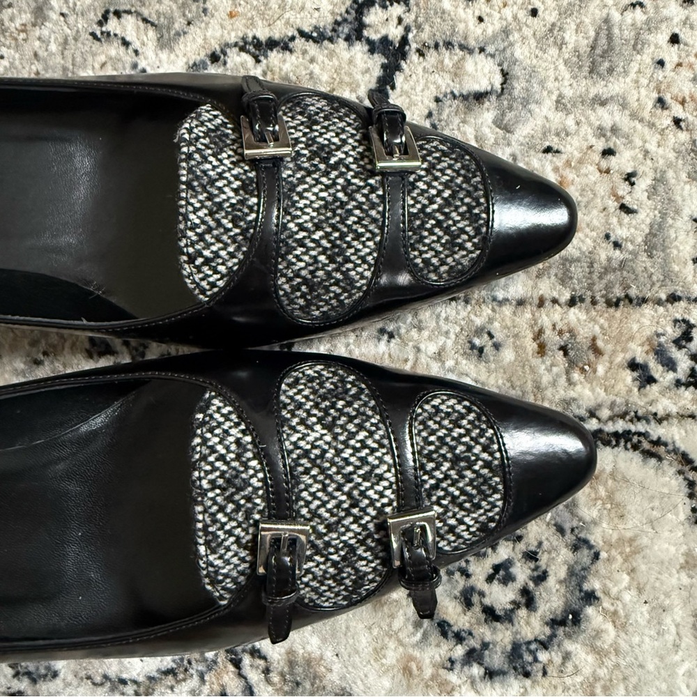 Prada Tweed Buckle Kitten Heels - Picture 2 of 6